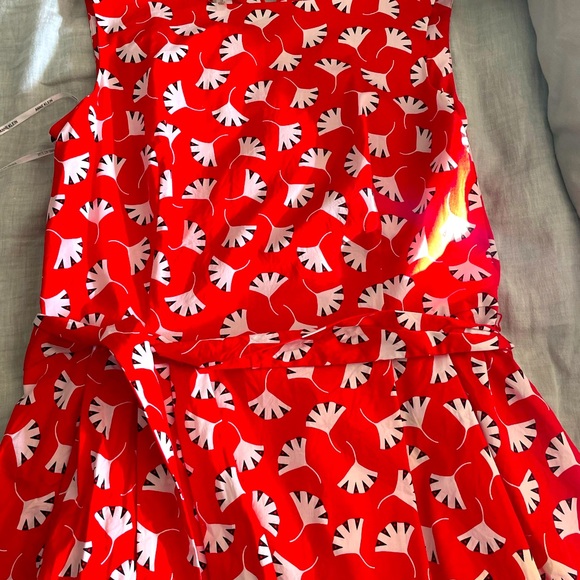 Ann Klein Red/Black Patterned Cocktail Dress / Size 16 - Picture 4 of 8